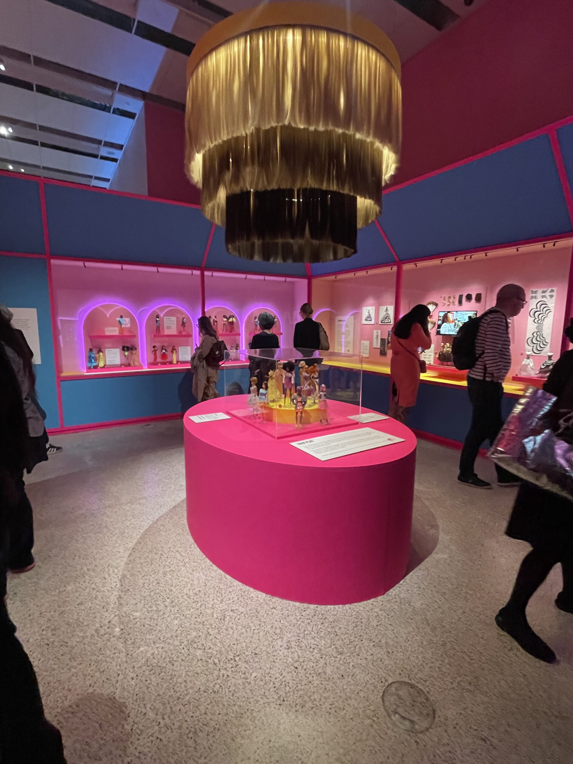 The Design Museum showing Barbie and all her homes and cars 