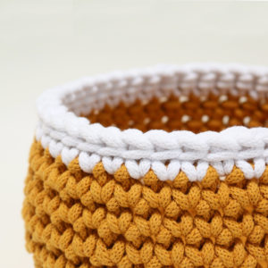 Hand Crocheted Storage Basket 