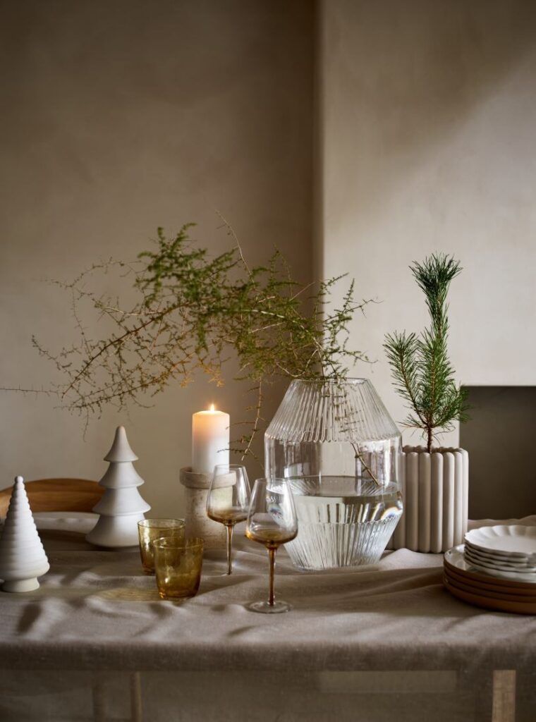 House Beautiful Scandi Nordic natural Christmas Dining